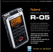 롤랜드 [R-05(2GB)] 자연음녹음 슬림디자인 어학학습 강의회의 뮤지션 성악성우 악기연주녹음 감도높은마이크 보이스레코더